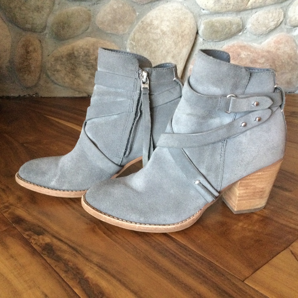 ✔️ Sam Edelman Merton Grey Suede Ankle Boot Woman’s Size 7